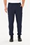 Men's cotton zippered pocket sweatpants navy blue 201755-L - 5