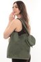 Velora Green Corded Fabric Velvet 32X38Cm Cloth Bag + Round Mini Bag - 2