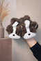 Cute Dog Figured Plush Gloves – Soft, Warm Winter Gloves (Pair)