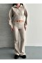 Women's Thessaloniki Fabric Mock Neck Piece Half Zipper Crop Set - 4