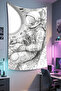 Gamer Wall Cloth, Playstation Xbox – Space Themed, High-Quality Fabric, Tapestry Wall Carpet - 2