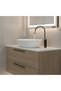 Black Gold Bowl Sink Faucet Modern Design Black Gold Detailed Bathroom Faucet