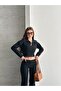 Women's Thessaloniki Fabric Mock Neck Piece Half Zipper Crop Set - 2