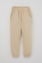 Donino Girl's Tracksuit Set Flower Printed Quilted Micro Vest Set 2-5 Years Old, Cream - 3