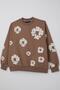 Locoloco Girl's Sweatshirt Flower Printed 9-14 Years Old, Brown - 7