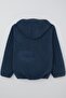 Boy's Plush Sweatshirt Hoodie with Kangaroo Pocket, Ages 5-8, Indigo - 5