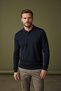 Interview Polo Neck Modal Slim Navy Blue Knit Sweater - 2
