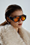 Large Framed Ford Black Framed Orange Glass Unisex Sunglasses Uv Protected - 5