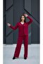 Bürümcük Fabric 2-Piece Set with 5 Buttons in Burgundy
