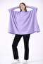 Women's Slit Lilac Poncho Sweater Dp0001 - 2
