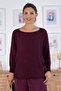 Burgundy Glitter Italian Blouse with Bow Detail on the Back