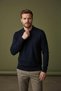 Interview Polo Neck Modal Slim Navy Blue Knit Sweater - 3