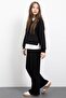 Girl's 3-Piece Shirt Set with Black Stone Detailed Pants 23477 - 6
