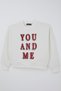 Locoloco Girls' Sweatshirt with You and Me Text Embroidery, Ages 9-14, Ecru - 3