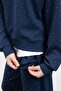 Navy Blue Stone Detailed Pantsuit for Girls 3-Piece Shirt Set 23478 - 6