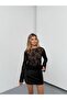 Women's Tulle Embossed Gathered Sheer Blouse Boat Neck Long Sleeve Chic Crop