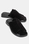Simon women's genuine leather slippers black suede