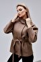Carvella Mink Mock Neck Belted Cashmere Jacket - 4