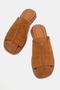 Simon Women's Genuine Leather Slippers Tan Suede - 7