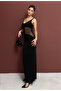 Women's Tulle Detail Adjustable Strap Maxi Size Sandy Dress - 7