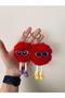 Red Plush Pompon Keychain Gift Birthday Gift, Gift for a Friend Cute Figure Keychain - 2