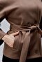Carvella Mink Mock Neck Belted Cashmere Jacket - 2