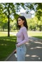 Lila Crew Neck Body Slimfit Soft Touch Seersucker Textured Knitted Fabric Long Sleeve Body Hzlpik01Body - 2