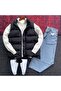 Padded Inflatable Vest Thessaloniki Knitted Sweatshirt and Baggy Pants 3-Piece Set