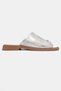 Sean Women's Genuine Leather Slippers with Lame Ring Detail, Flat Slippers - 5