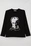 Boy's Long Sleeve T-Shirt with Atatürk Portrait and Signature, Ages 2-17, Black - 4