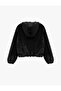 Hooded Zippered Faux Fur Jacket - 4