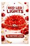 سلسلة إضاءة LED حمراء زخرفية تعمل بمنفذ USB - 10 أمتار - 3