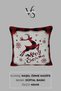 Throw Pillow Cover Christmas Themed Merry Christmas 45X45 Raschel Knitted Velvet Digital Printing White Piped - 2
