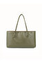 Morli Women's Rectangular Tote Bag with Zipper and Knitted Detail Baguette Hand Shoulder Bag - 3