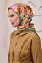 Oil Green Object Pattern 100% Twill Silk Scarf 4216 - 02 - 2