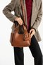 Large Volume Soft Leather Tan Shoulder and Arm Bag with Chain Accessories Mini Wallet