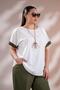 1112049 Women's Plus Size Khaki Sleeve Paneled Blouse - 6