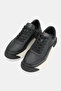 Men's Black Genuine Natural Leather Eva Sole Sneaker Lace-Up Shoes - 2