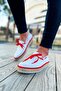 Ch311 - Espadrille Men's Shoes White/Red - 2