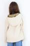 Girl's Plush Coat Hooded Zippers, Ages 5-8, Stone - 3