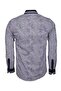 Men's Navy Blue Striped Shawl Patterned Cuff Detailed Sporty Stylish Shirt - 5