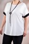 1112049 Women's Plus Size Black Sleeve Paneled Blouse
