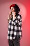 Women's Plus Size Gray Lumberjack Shirt with Pocket Detail - 4