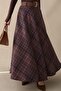Belted Plaid Patterned Brown Skirt - 7