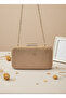 Nude Gold Luxury Suede Chain Handle Women's Evening Dress Bag - 6