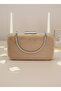 Nude Silver Luxury Suede Chain Handle Women's Evening Dress Bag - 5