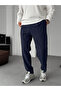Lacivert Gofre Basic Pileli Pantolon C-6142