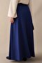 A-Line Flared Navy Blue Modal Fabric Skirt - 2