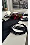 Aura 6 Pieces Stain-Resistant Black Ruffled Round American Serving Plate (Without Napkins) - 2