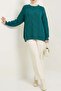 Embossed Patterned Knitwear Tunic Sweater